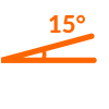 Leicht (~15°) 